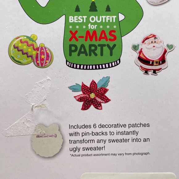'Ugly Sweater Patches' Set of 6 Decorative Pin Patches NEW In Packaging! - Picture 5 of 5